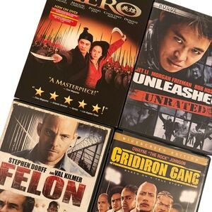 Action DVD Lot of 4 Hero Unleashed Gridiron Gang Felon Fighting